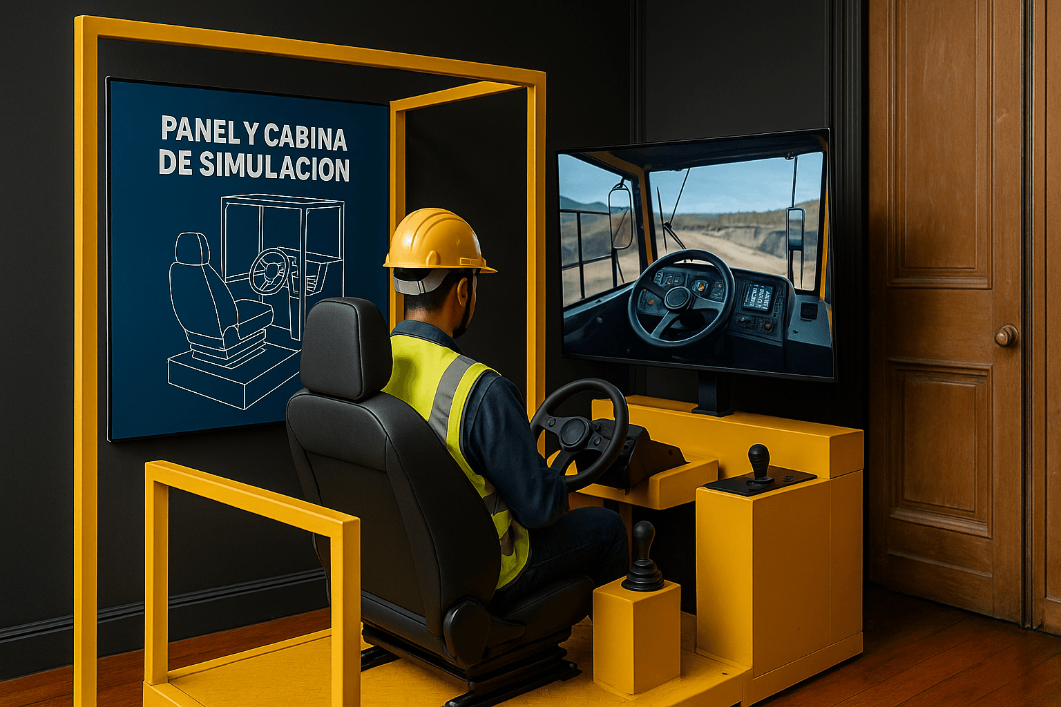 Panel y cabina de simulación